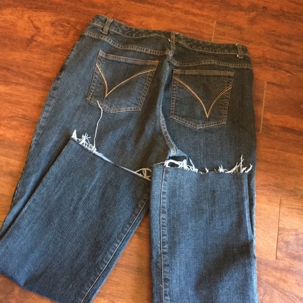 Venezia Jeans Co. Plus Sz Jeans with Raw Hems